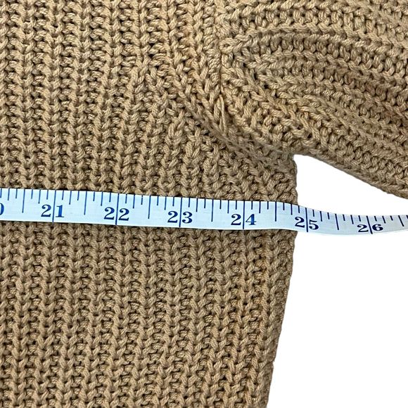 American Eagle Cable Knit Sweater Women's XS/S Tan Drop Sleeve Oversized Knit - Picture 7 of 9